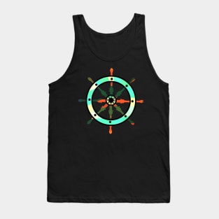 Ship helm on an abstract background Tank Top